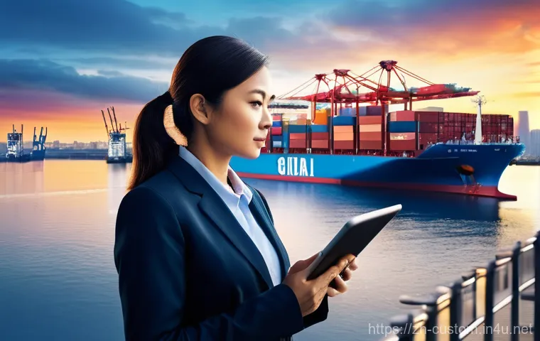 관세사와 글로벌 공급망 관리 - **Prompt 1: The Guiding Light in Global Trade**
    "A wide shot depicting a modern, bustling global...