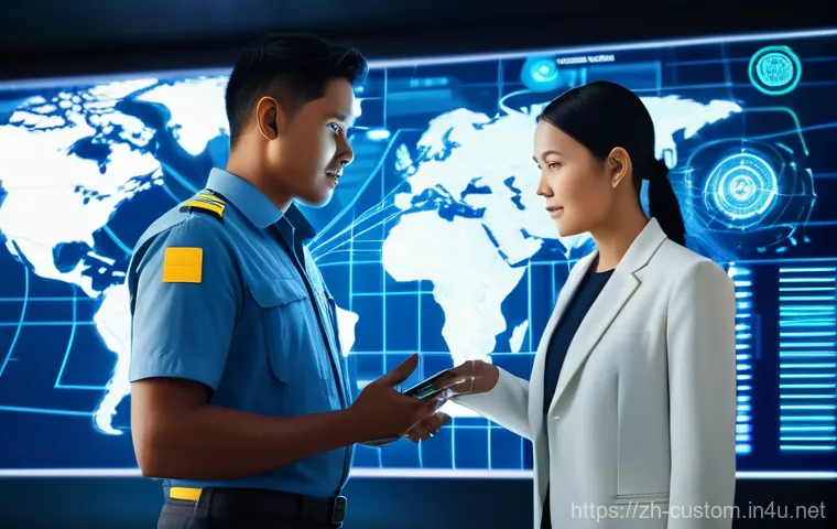 관세사와 글로벌 공급망 관리 - **Prompt 2: Precision and Risk Management in Customs**
    "A detailed, mid-shot image focusing on a...