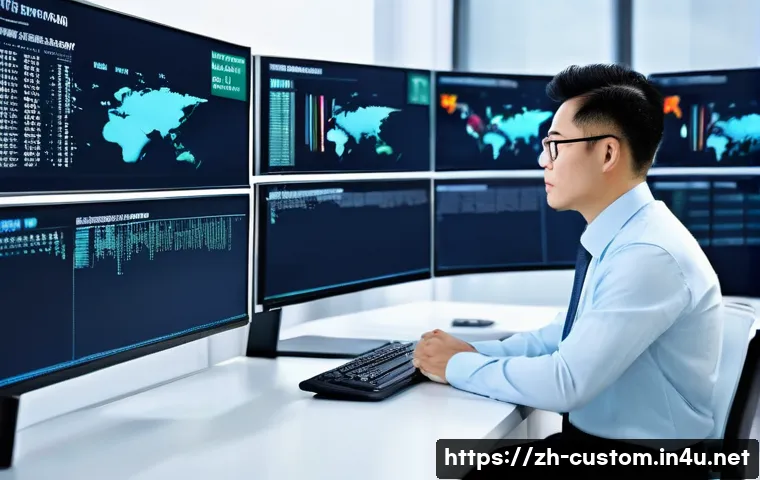 관세사와 관세환급 절차 - A modern office scene showing a professional customs specialist at work, surrounded by multiple comp...