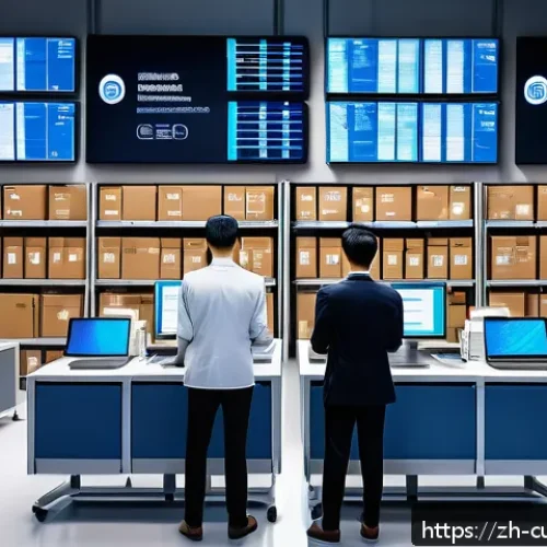관세사와 물류업체 협업 사례 - A modern customs clearance office scene in a bustling international logistics hub, showing diverse p...