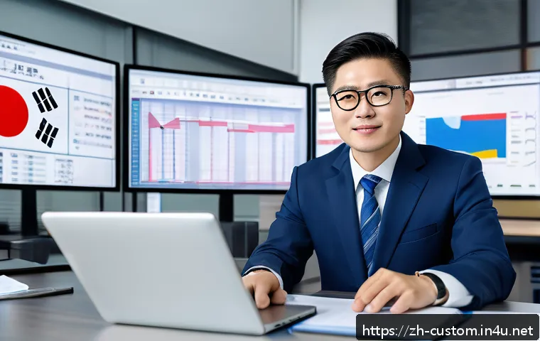 관세사와 외국어 능력의 중요성 - A professional customs broker in a modern office setting, actively communicating with international ...