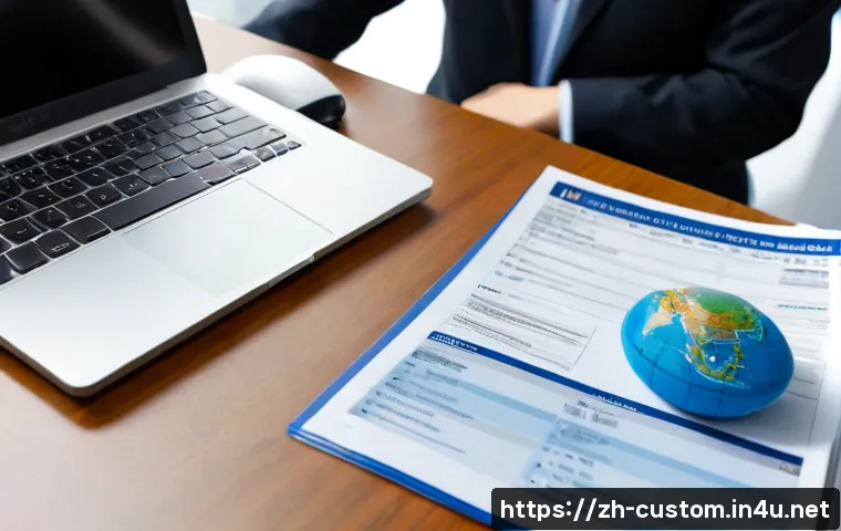 관세사 경력 개발 플랜 - Photorealistic customs brokerage professional building a career development plan at a clean modern o...